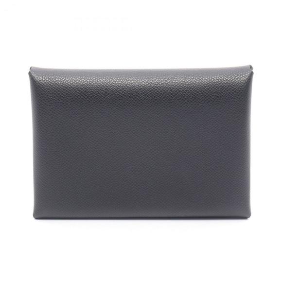 Hermes Hermès Calvi Duo Wallet/Coin Case Leather Wallet Veau Madame Women's B... - Picture 1 of 6